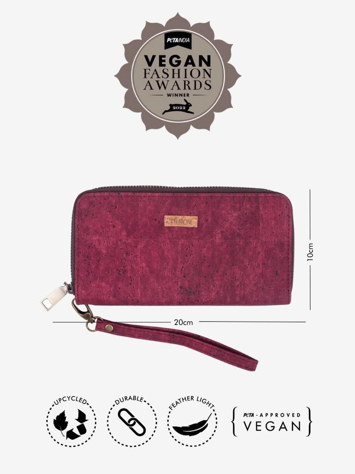 FOReT Cork Elizia Zipped Wristlet - Crimson Red