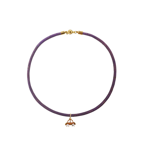 Kids Cork Car Pendant Necklace