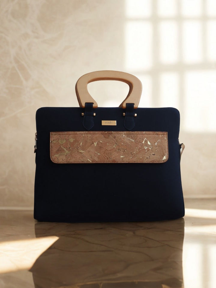 FOReT Luma Star Laptop Folio Bag in Navy Blue and Gold flecks