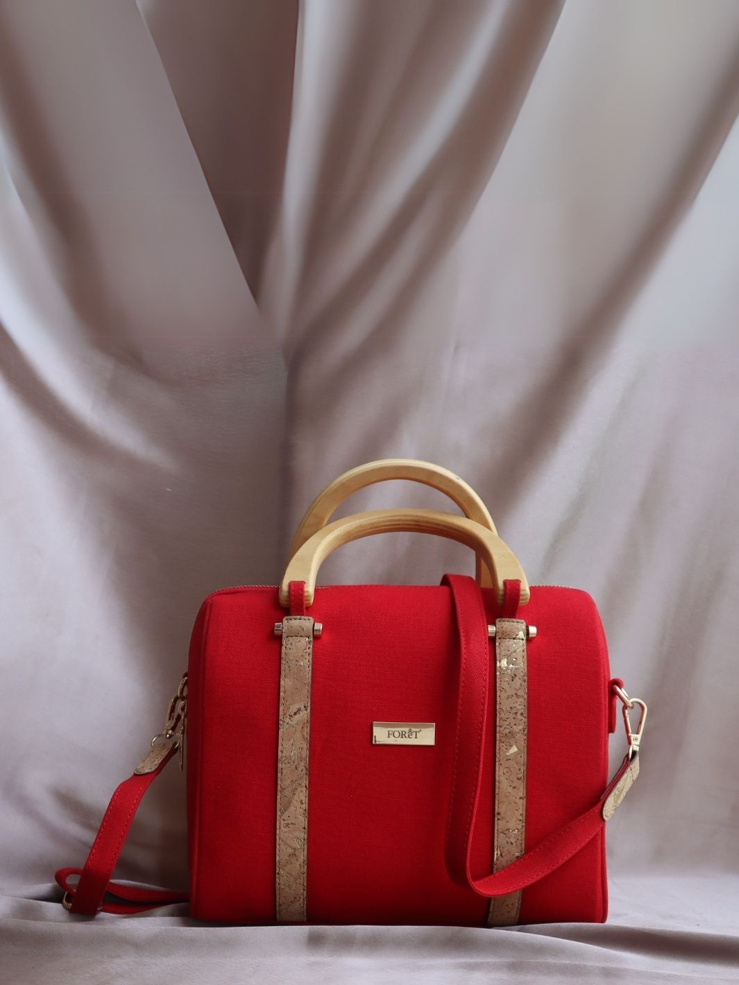 FOReT®️ Luma Mini Luxe Bag – Ruby Red with Gold Flecks