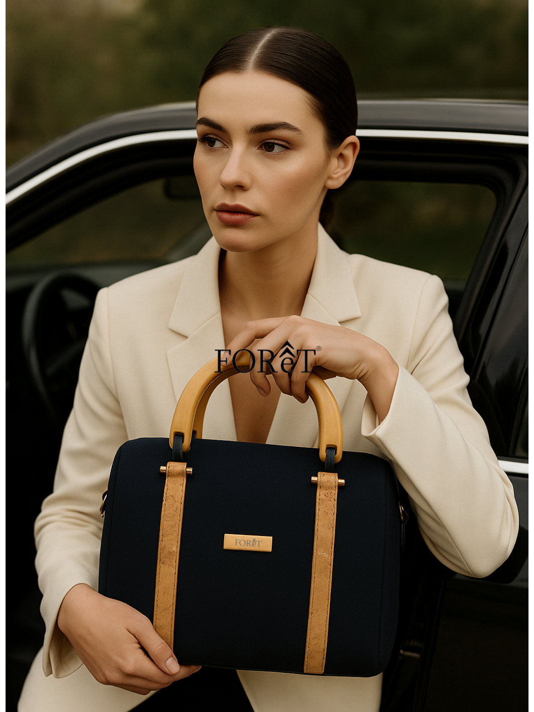 FOReT®️ Luma Mini  Luxe Bag – Navy Blue with Gold Flecks