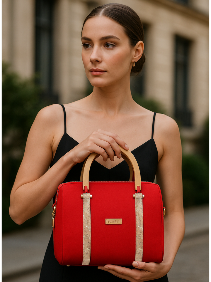 FOReT®️ Luma Mini Luxe Bag – Ruby Red with Gold Flecks