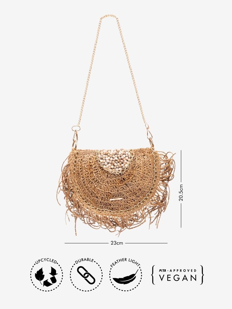 Sunkissed Sling: Woven Banana Bark Bag