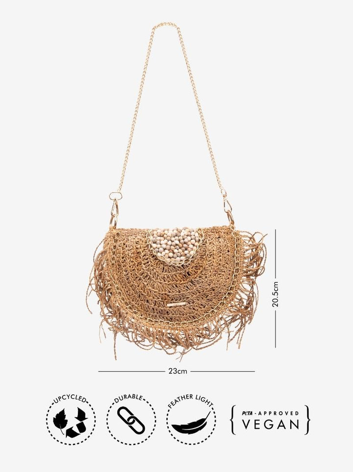 Sunkissed Sling: Woven Banana Bark Bag