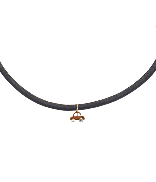 Kids Cork Car Pendant Necklace