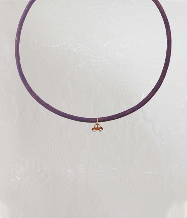 Kids Cork Car Pendant Necklace