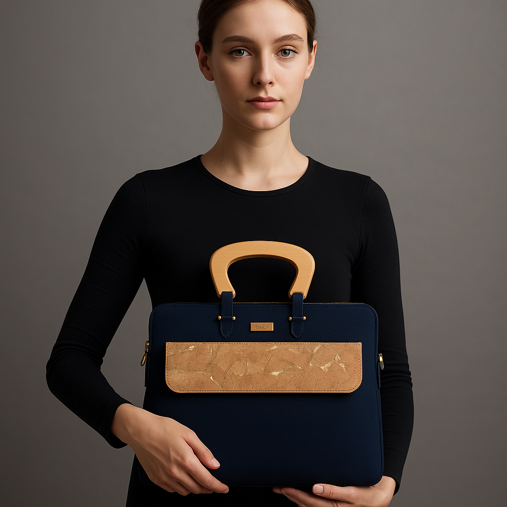 FOReT Luma Star Laptop Folio Bag in Navy Blue and Gold flecks