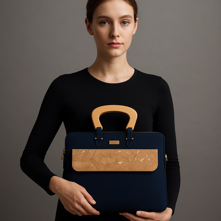 FOReT Luma Star Laptop Folio Bag in Navy Blue and Gold flecks