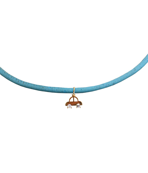 Kids Cork Car Pendant Necklace