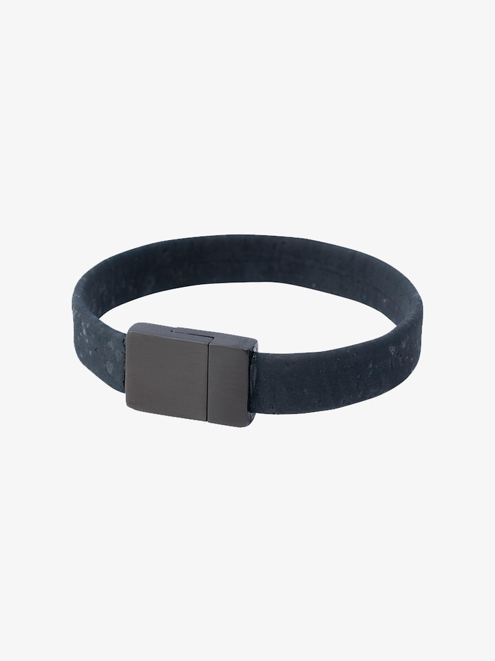Classic Gun Metal Cork Wrist Band