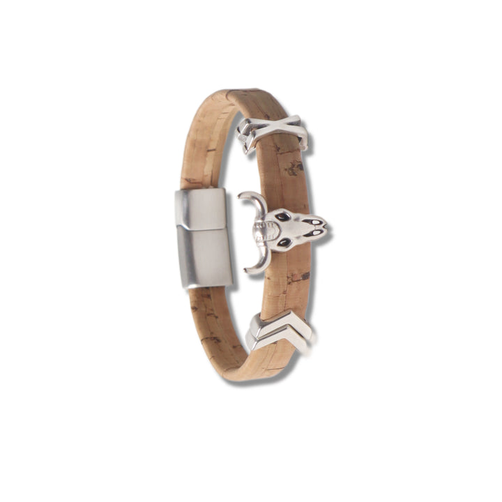 FOReT Mens Vegan Bracelet in Designer Bull and Arrow in genuine Cork