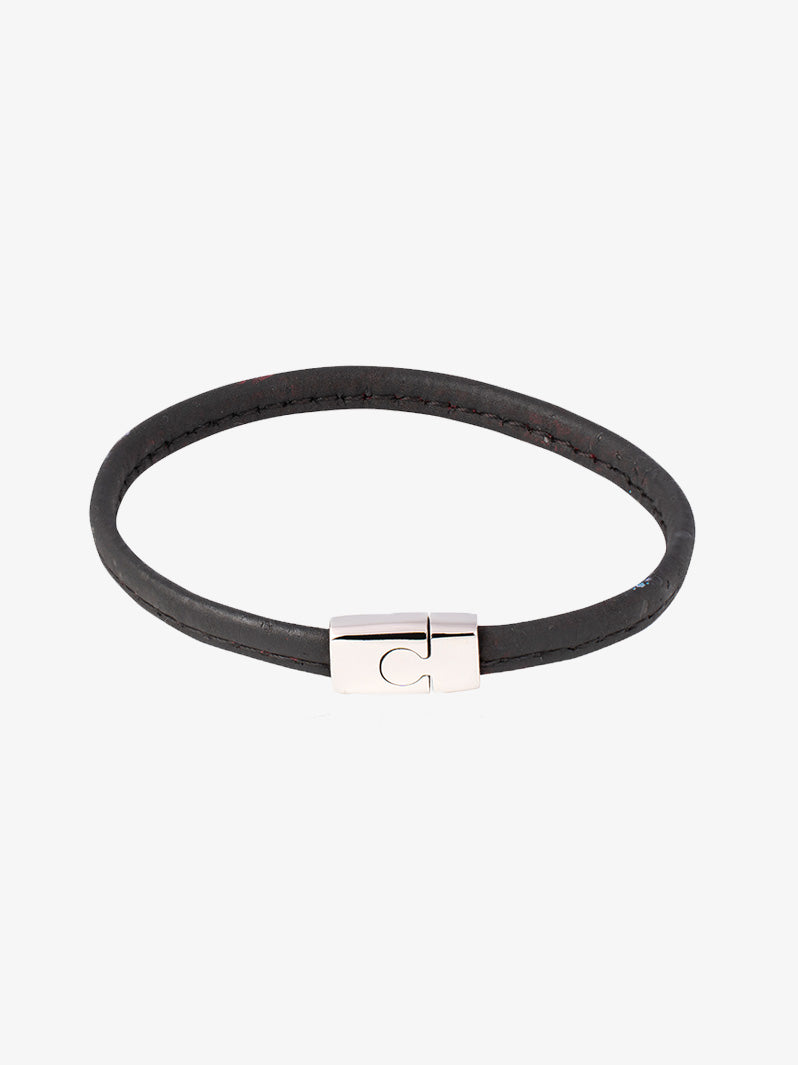 Stellar Linear Cork Wristband in Black