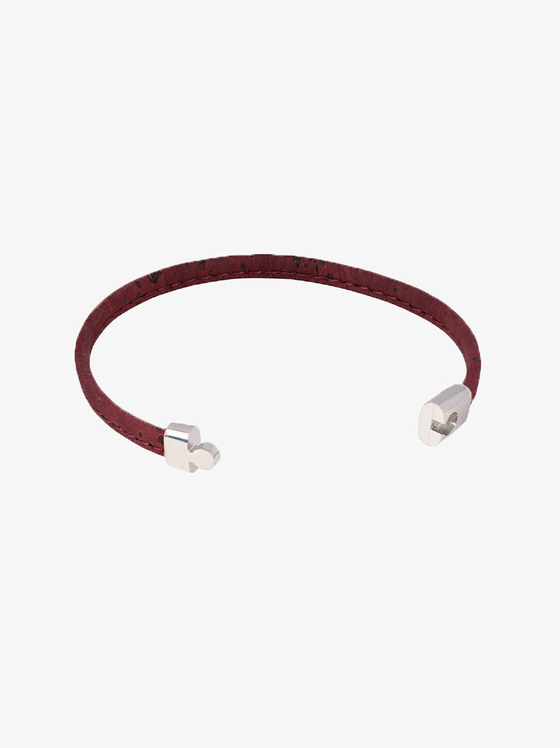 Stellar Linear Cork Wristband in Maroon