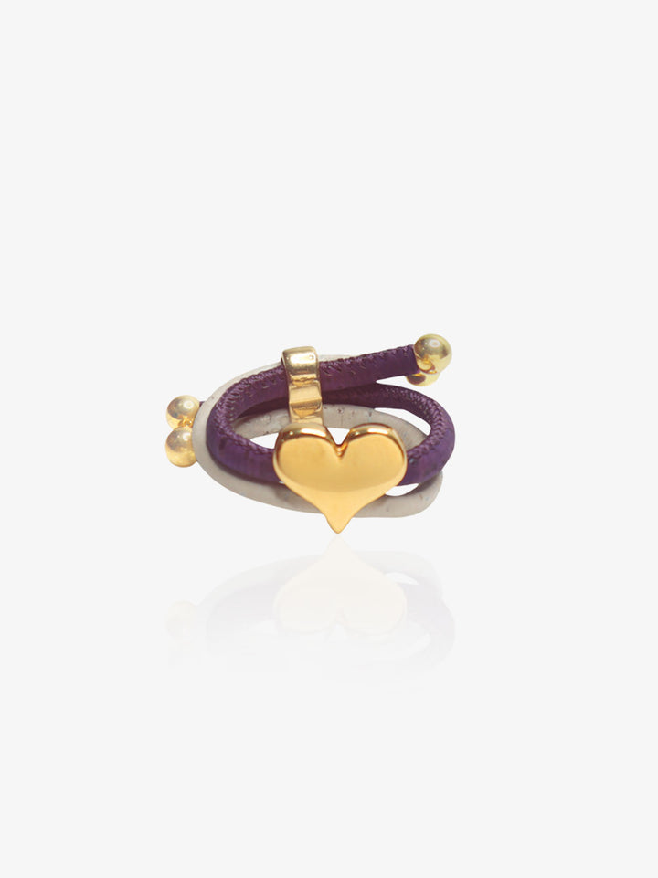 Wisteria Ring in Cork and Gold Toned Heart